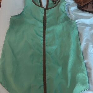 W5 Teal and Black Zip-Up Top